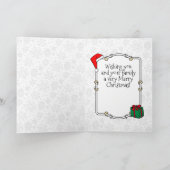 Merry Christmas 2 Tree Stocking Snowman Kaart (Binnen)