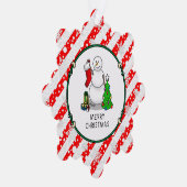 Merry Christmas 2 Tree Stocking Snowman Ornament Kaart (Rechts)