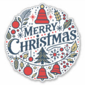 Merry Christmas 3 Sticker (Voorkant)