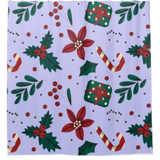 Merry Christmas Abstract Pattern Douchegordijn (Voorkant)