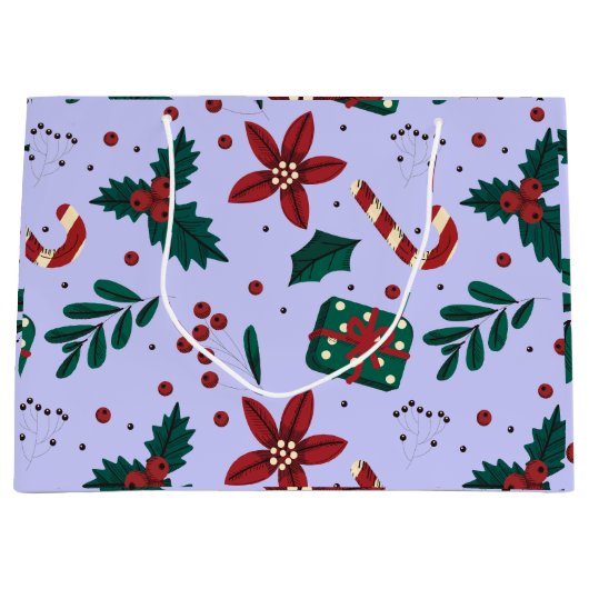 Merry Christmas Abstract Pattern Groot Cadeauzakje (Voorkant)