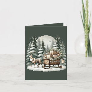 Merry Christmas add bericht rendier slee Feestdagen Kaart