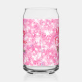 Merry Christmas add naam rode sprankeling glitter  Blikvorm Glas (Links)