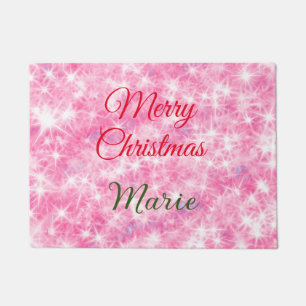 Merry Christmas add naam rode sprankeling glitter Deurmat