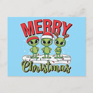 Merry Christmas Aliens Feestdagenkaart