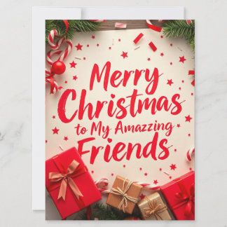 Merry Christmas Amazing Friends Festive Typography Feestdagenkaart