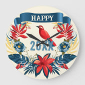Merry Christmas and Happy New Year! 20XX Red Bird Grote Klok (Voorkant)