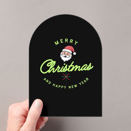 Merry Christmas and Happy New Year Acryl Uitnodigingen (Insitu (Draagbaar))