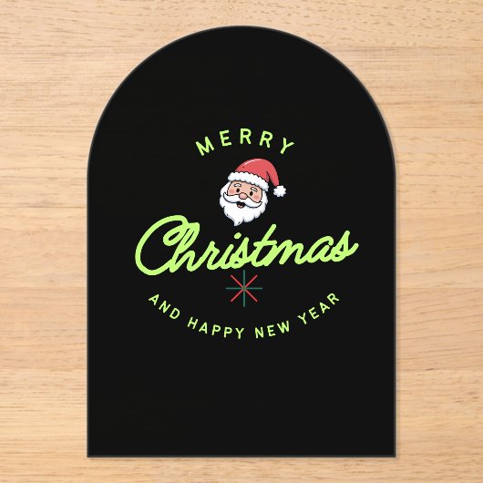 Merry Christmas and Happy New Year Acryl Uitnodigingen (Voorkant)