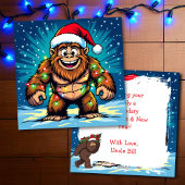 Merry Christmas and Happy New Year Bigfoot Feestdagenkaart