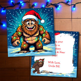 Merry Christmas and Happy New Year Bigfoot Feestdagenkaart