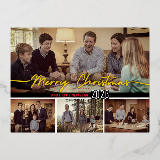 Merry Christmas And Happy New Year Card Folie Feestdagen Briefkaart