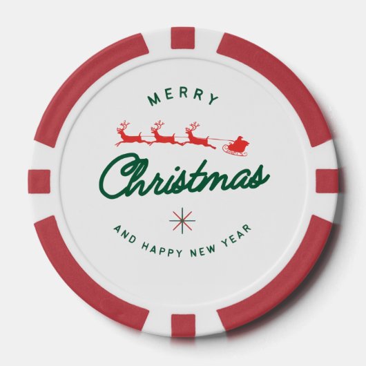 Merry Christmas and happy New Year  Poker Chips (Voorkant)