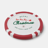 Merry Christmas and happy New Year  Poker Chips (Enkel)