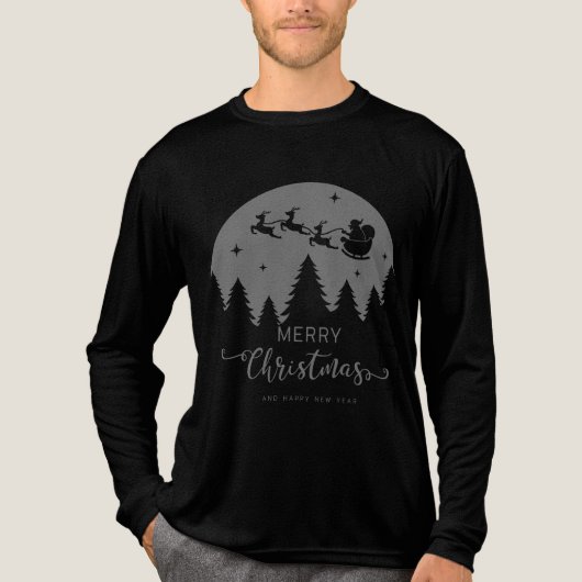 Merry Christmas And Happy New Year Tri-Blend Shirt (Voorkant volledig)