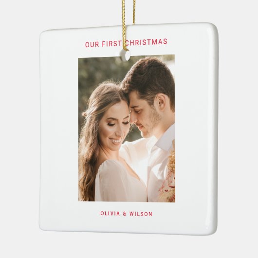 Merry Christmas and Married Photo Keramisch Ornament (Links)