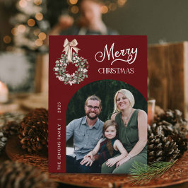 Merry Christmas Arch Photo Christmas Card Feestdagenkaart