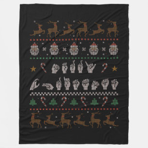 Merry Christmas - ASL Amerikaans Gebarentaal II Fleece Deken