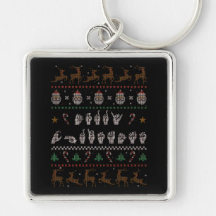 Merry Christmas - ASL Amerikaans Gebarentaal II Sleutelhanger