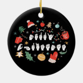 Merry Christmas - ASL Amerikaanse Gebarentaal III Keramisch Ornament (Achterkant)