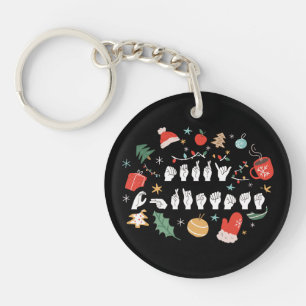 Merry Christmas - ASL Amerikaanse Gebarentaal III Sleutelhanger