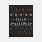 Merry Christmas Asl Sign Language Deaf Pride Sped Fleece Deken (Voorkant)