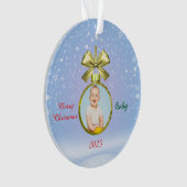 Merry Christmas Baby Photo  Ornament (voorkant)