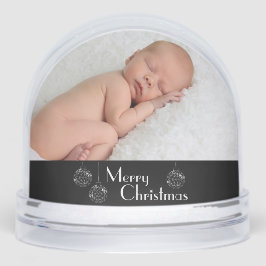 Merry Christmas Baby with ornaments Double Photo  Sneeuwbol