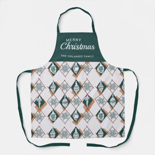 Merry Christmas Baking Crew Groen Schort (Voorkant)