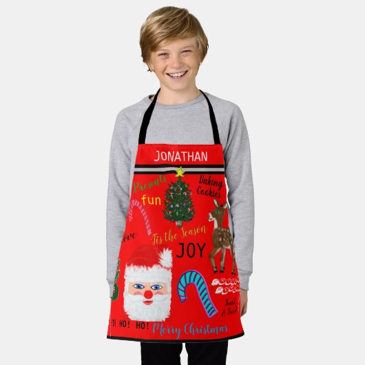 Merry Christmas Baking Memories NAME Apron Schort (Gedragen)