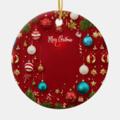 Merry Christmas Ball Keramische Ornament (Voorkant)
