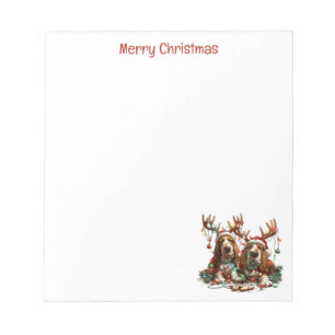 Merry Christmas Basset Hound Dogs Notitieblok
