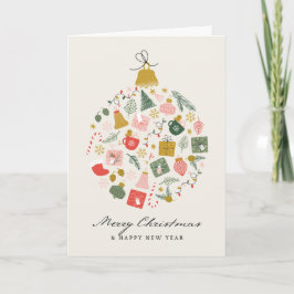 Merry Christmas bauble made up of gifts & presents Kaart