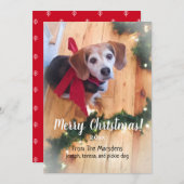 Merry Christmas Beagle platte Kaart (Voorkant / Achterkant)