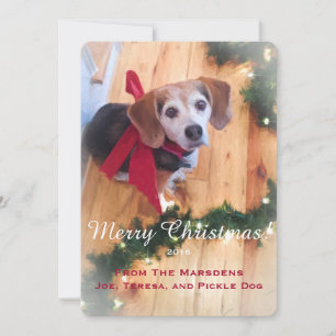Merry Christmas Beagle platte Kaart
