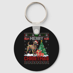 Merry Christmas Belgian Malinois Hondenliefhebber  Sleutelhanger