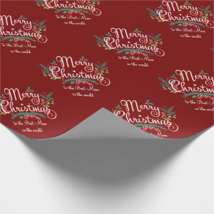 MERRY CHRISTMAS BEST MOM PERSONALIZED WRAPPING CADEAUPAPIER