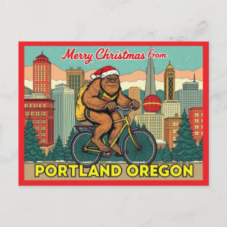 Merry Christmas Bigfoot Portland Oregon Feestdagenkaart
