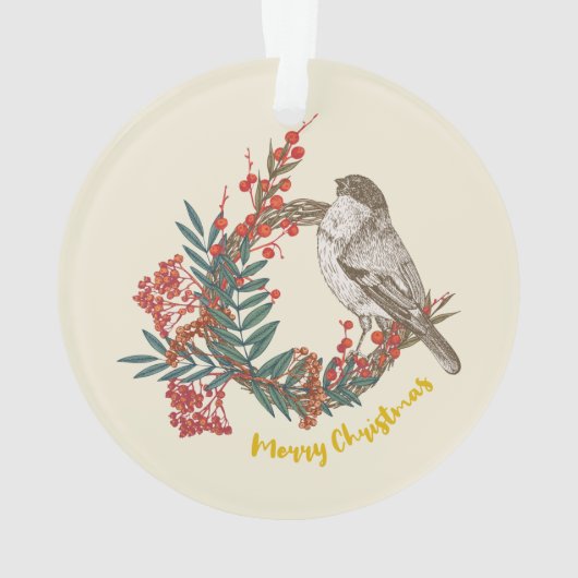 Merry Christmas Bird Wreath (dos)