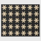 Merry Christmas Black Gold Snowflake Patterns 2025 Cadeaupapier (Vlak)