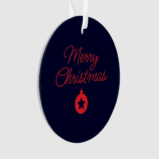 Merry Christmas Black Rock Blue Classical Unique Ornament (voorkant)