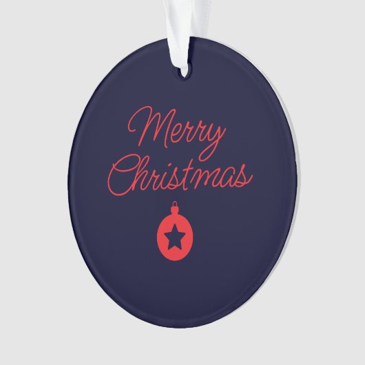 Merry Christmas Black Rock Blue Classical Unique Ornament (voorkant)