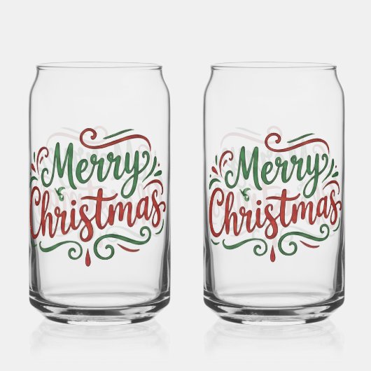 Merry Christmas  Blikvorm Glas (Voorkant)