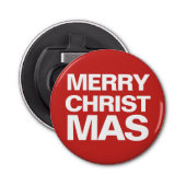 MERRY CHRISTMAS block letter | Button Flesopener (Voorkant)