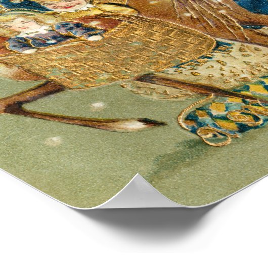 MERRY CHRISTMAS BLUE SANTA CLAUSE POSTER (Hoek)