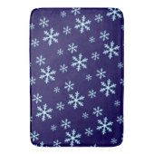 Merry Christmas Blue Snowflake Holiday Winter Badmat (Voorkant Verticaal)