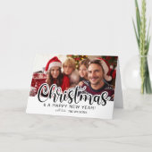 Merry Christmas Bold Script Photo Card Bedankkaart (Voorkant)