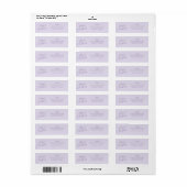 Merry Christmas Bow Lavender Retour Adres Label (Full Sheet)