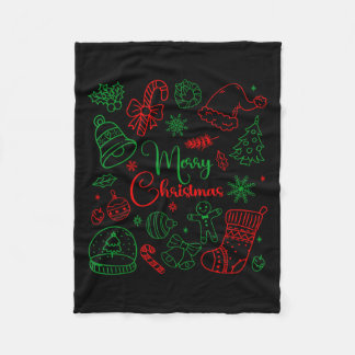 Merry Christmas Bow Santa Xmas Coquette Aesthetic  Fleece Deken