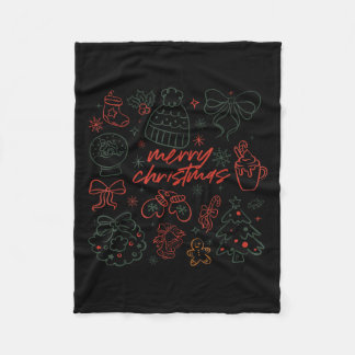 Merry Christmas Bow Santa Xmas Coquette Aesthetic  Fleece Deken
